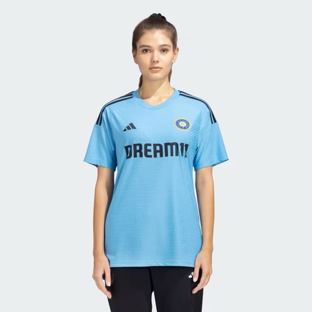 Adidas Women India Cricket Training Jersey Light Blue