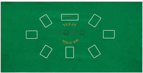 KD Casino Green T - Hold'em Tabletop Felt Layout Mat for Nights Game, Fun Casino, Parties, and Events! 36"x72"