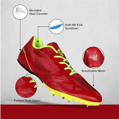 Nivia Men Running Spikes Spirit Track & Field Shoes Red