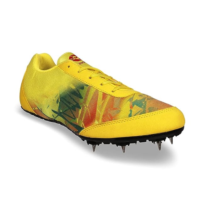 Nivia Zion-1 Men Running Spikes Shoes for Track & Field Yellow