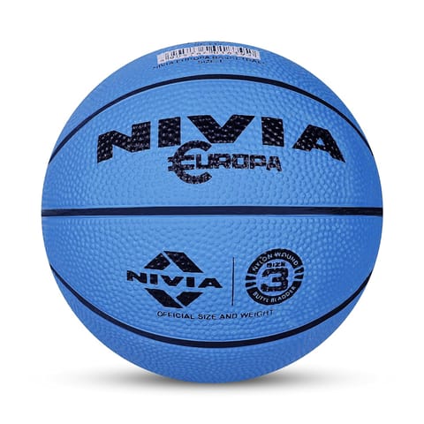 Nivia Rubber Europa Basketball, Size 3 [Assorted Color] Pack of 2