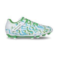 Nivia Encounter 10.0 Football Studs Lightweight Shoe for Kids White Green