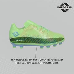 Nivia Encounter 9.0 Synthetic Leather Football Stud, Neon Green Blue