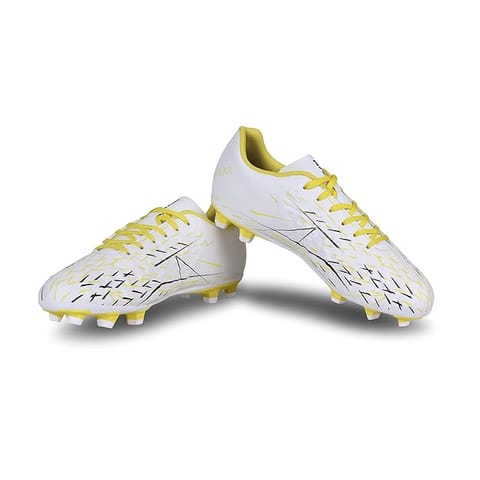 Nivia Spear Football Studs for Men | White-Yellow