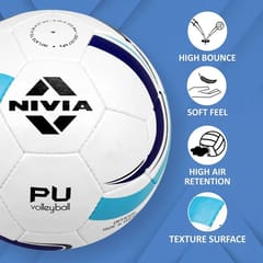 Nivia PU Leather Rubber Volleyball (Size 4) Multicolor