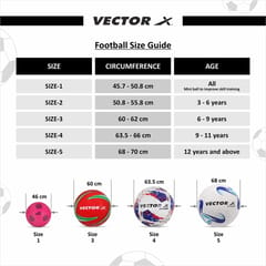 VECTOR X THUNDER Hand stitched Football - Size: 5 (Pack of 1) - White-Green