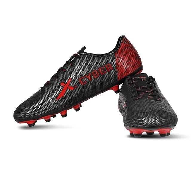 Vector X Cyber Men's Turf Football Shoes, Black-Red