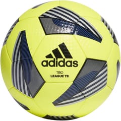 Adidas TIRO League Thermally Bonded Football Ball | Size 5 | Team Solar Yellow / Black / Silver Metallic / Royal Blue