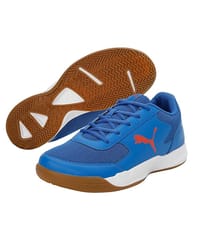 PUMA AD-COURT BADMINTON SHOES, BLUE/SUNFLOWER/WHT