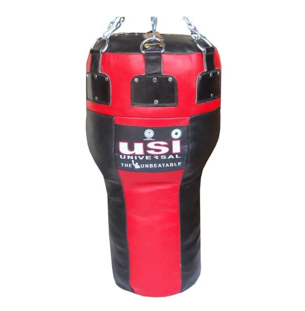 USI UNIVERSAL THE UNBEATABLE 626ABL Punching Bag, Boxing Bag, 626ABL Immortal Leather Punching Bag Filled, 105cm (42") Thick Leather Canvas Laminated, Compressed Flock Filled, Chain Included