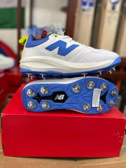 New Balance CK 4030 W5 Cricket Spikes Shoes, White Blue