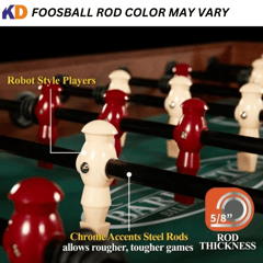 KD Foosball PRO CLASSIC 54" Furniture Style Soccer Game Table, 54 inch x 27.25 inch x 34 inch