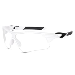 KD Multi-colored Unisex Sports Sunglasses For Cricket, Cycling, Racing, Climbing, Golf, Riding and UV Protection - Free Size , White Clear