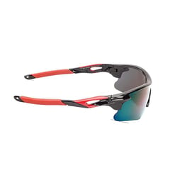 KD Multi-colored Scratch Resistant Unisex Sport Sunglasses For Cricket, Cycling, Racing, Climbing, Golf, Riding and UV Protection - Free Size , Black red