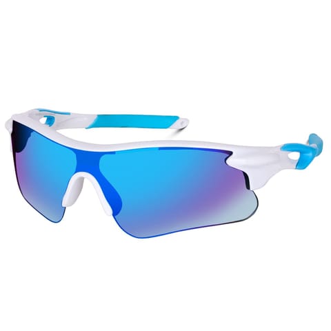 KD Multi-colored Scratch Resistant Unisex Sport Sunglasses For Cricket, Cycling, Racing, Climbing, Golf, Riding and UV Protection - Free Size ,  Sky Blue