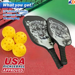 Kd Pickleball Paddles,Fiber Glass Surface Pickleball Paddles Set , 2 Paddles with 4 Pickleballs, Pickleball Bag, Pickleball Paddle Set for Men and Women, Assorted Color