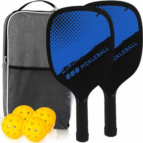 Kd Pickleball Paddles,Fiber Wood Surface Pickleball Paddles Set , 2 Paddles with 4 Pickleballs, Pickleball Bag, Pickleball Paddle Set for Men and Women, Assorted Color