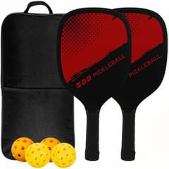 Kd Pickleball Paddles,Fiber Wood Surface Pickleball Paddles Set , 2 Paddles with 4 Pickleballs, Pickleball Bag, Pickleball Paddle Set for Men and Women, Assorted Color