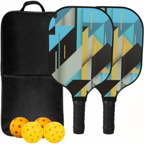 KD Pickleball Paddles, Carbon Fiber Pickleball Set, 2 Paddles with 4 Balls, Portable Carry Bag, USAPA Approved Graphite Pickleball Rackets with Comfort Grip., Assorted Color